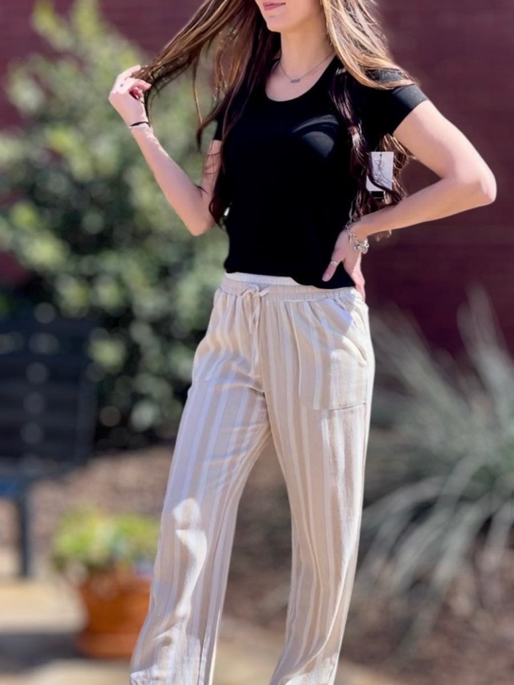 Drawstring Waist Linen Pants